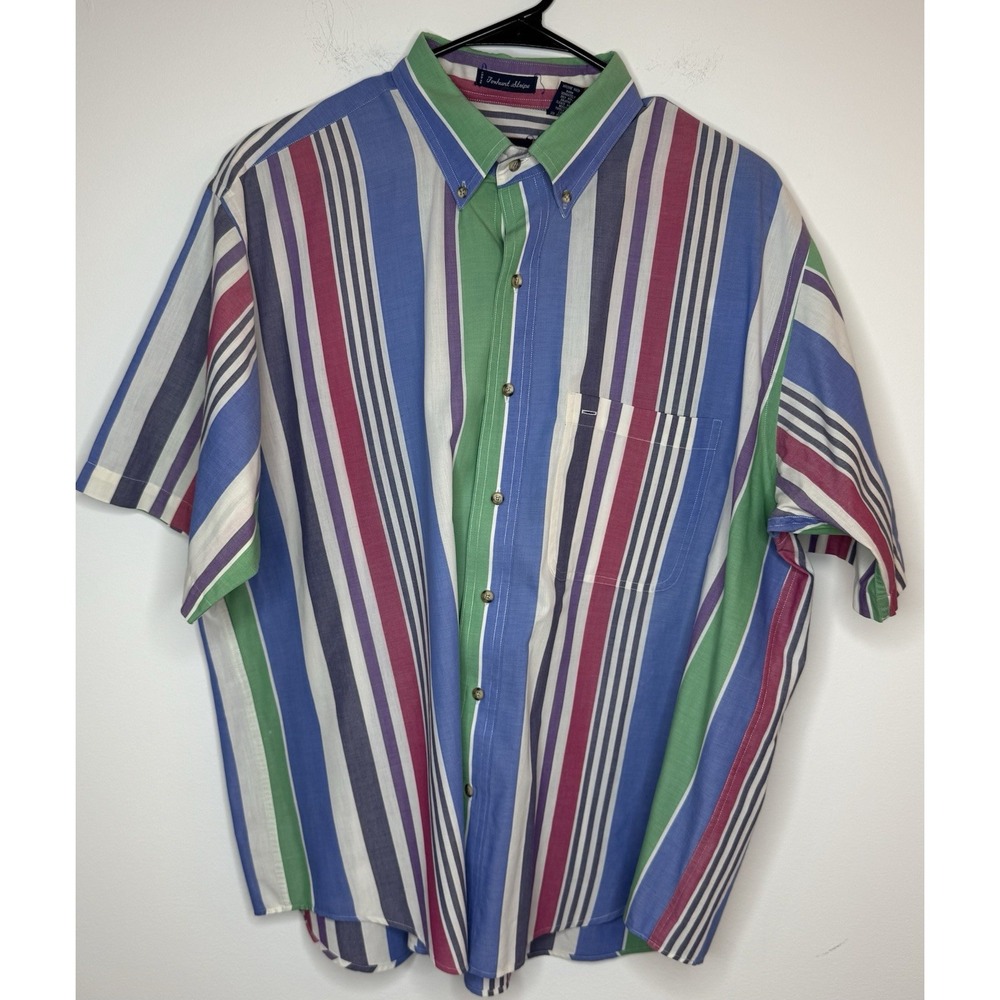 GANT Shirt Men's Extra Large Fochurst Stripe Multicolor Button Down Short Sleeve